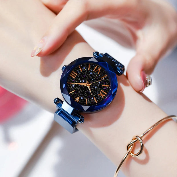 Reloj Mujer Luxury Starry Sky Women Watches Magnetic Mesh Belt Band Watch Women's Fashion Dress Wristwatch Zegarek Damski