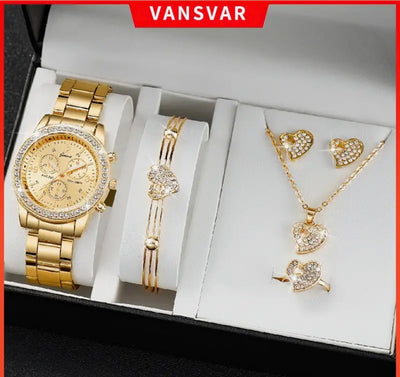 Geneva Women Watches Diamond Jewelry Quartz Watch Set