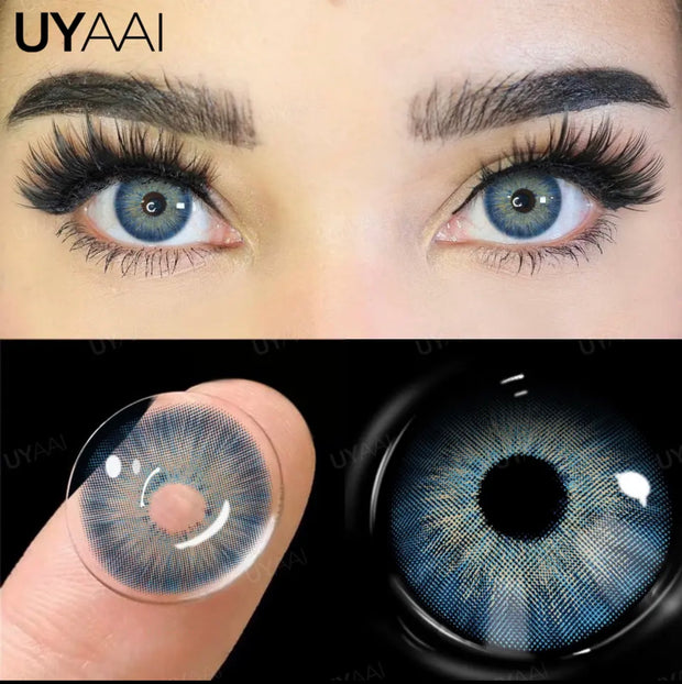 UYAAI 1 Pair Color Contact Lenses for Eyes Blue Eye Color Lenses Natural Colored Pupils for Eyes Green Lenses Eye Contacts