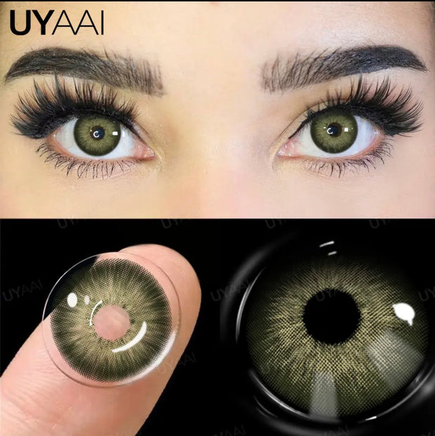 UYAAI 1 Pair Color Contact Lenses for Eyes Blue Eye Color Lenses Natural Colored Pupils for Eyes Green Lenses Eye Contacts