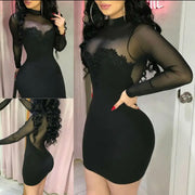 Sexy Bandage Autumn Women Bodycon Sheath Dress Sexy Red Knitted Cotton Long Sleeve Spring Dress Casual Black Party Dresses