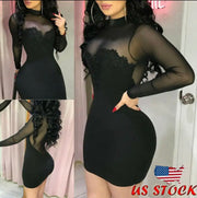 Sexy Bandage Autumn Women Bodycon Sheath Dress Sexy Red Knitted Cotton Long Sleeve Spring Dress Casual Black Party Dresses