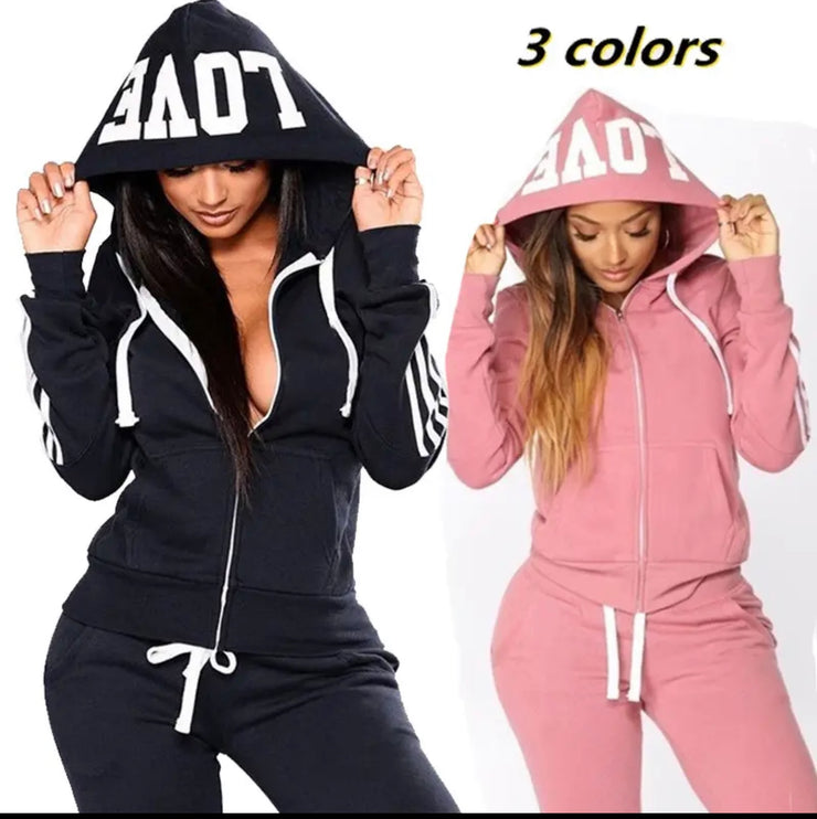 Fashion Women Track Suits Sports Wear Jogging Suits Hoodies+Sweatpants Sweat Suits