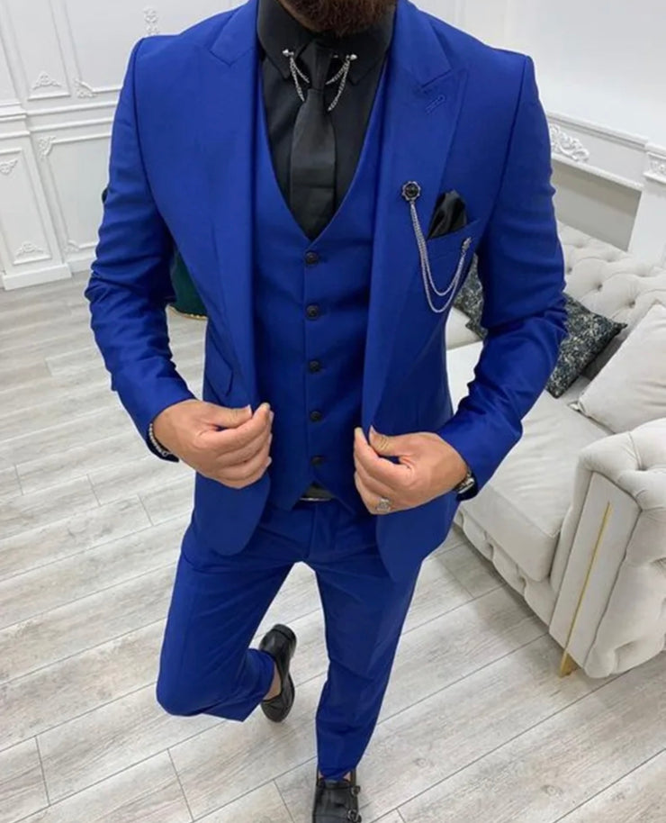 2024 Green Peak Lapel Slim Fit Men Suits 3 Pieces Tuxedos Terno Masculino Blazer Sets Groom Wedding Prom Costume Homme