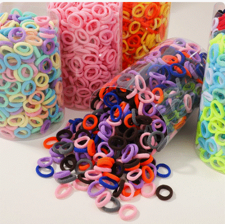 20/50/100PCS Colorful Basic Nylon Ealstic Hair Ties for Girls Ponytail Hold Scrunchie Rubber Band Kids Basic Hair Accessories