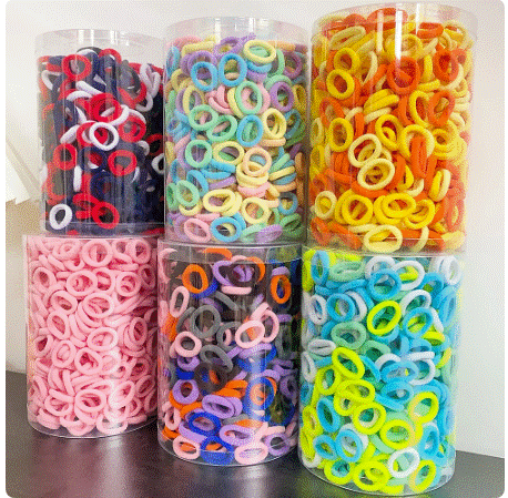 20/50/100PCS Colorful Basic Nylon Ealstic Hair Ties for Girls Ponytail Hold Scrunchie Rubber Band Kids Basic Hair Accessories