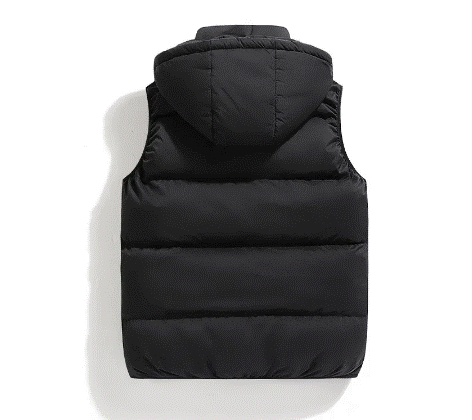 Men Fashion Autumn Winter Thicken Cotton Waistcoat Sleeveless Vests Jacket Coat Men Warm Detachable Hat Outwear Vest Jacket Men