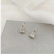 14K Gold-Plated Fashion Square Earrings – Elegant Rhinestone Accents for Birthday & Anniversary Gifts