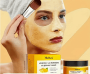 Vitamin C & Turmeric Deep Cleansing Mask - Exfoliates, Brightens, and Nourishes All Skin Types, Hypoallergenic, Orange Scent