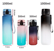 1 Liter Large Capacity Sports Water Bottle Leak Proof Colorful Plastic Cup Drinking Outdoor Travel Portable Gym Fitness Jugs