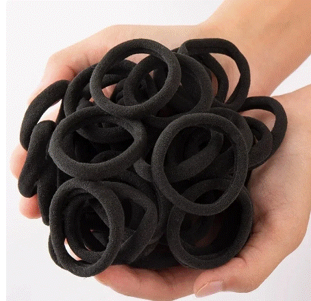 10/100pcs Black Basic Hair Bands Women Girls Simple High Elastic Rubber Ropes Scrunchies Headband Ties Ponytail Holders 2-5cm